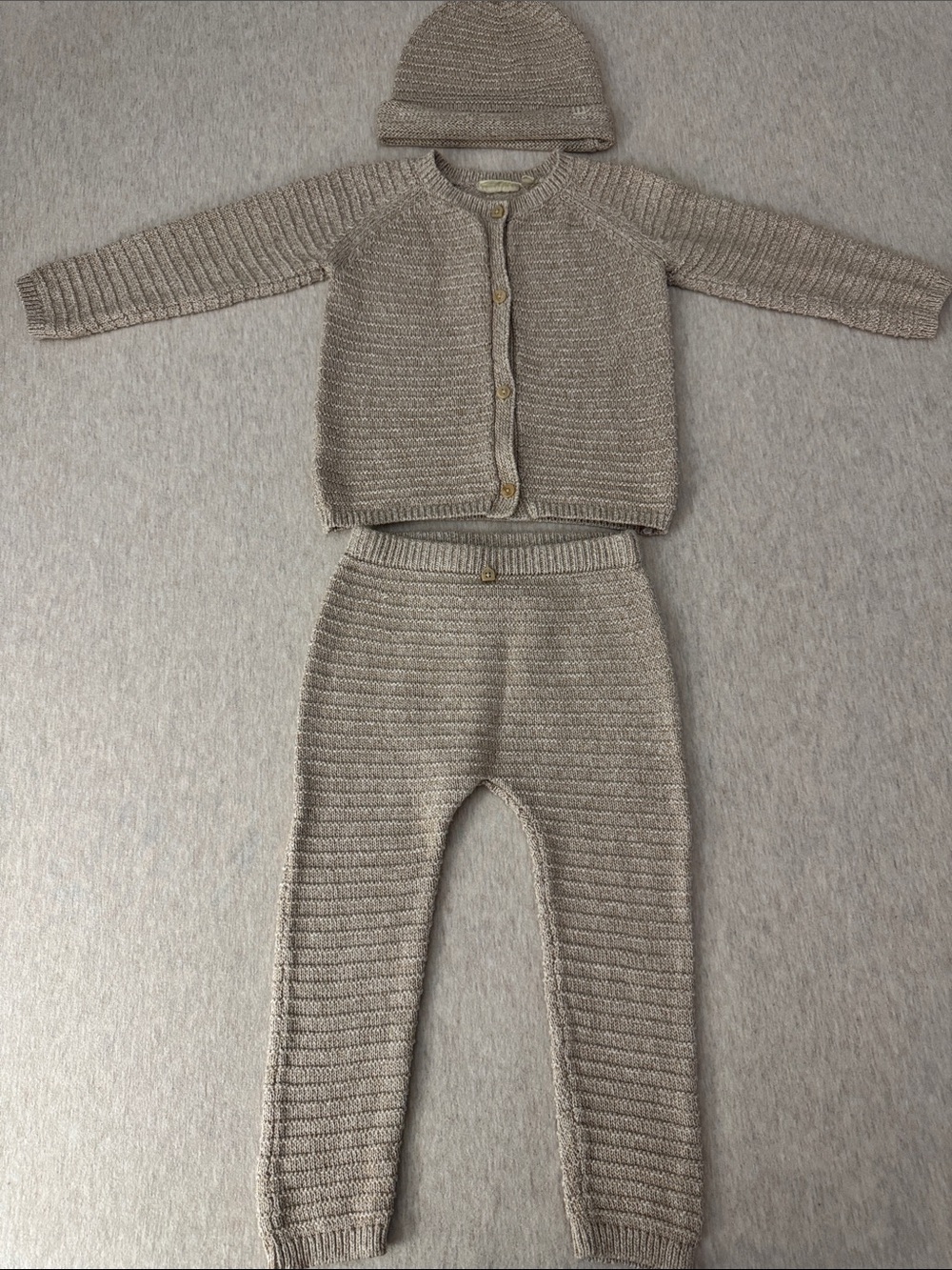 Unisex Neutral Knit Set with Hat